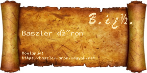 Baszler Áron névjegykártya
